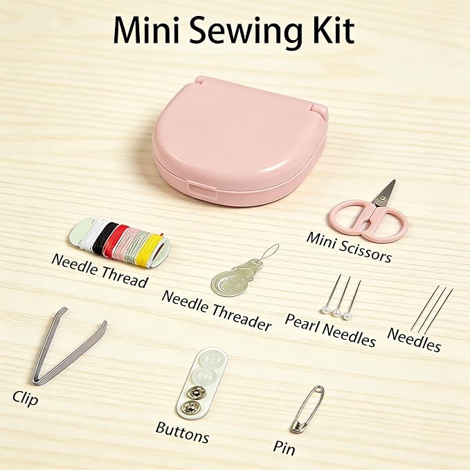 Obear 2 Pack Mini Sewing Kit - Emergency Travel Repair Set with Threads, Needles & Scissors for Beginners, Camping & Daily Use