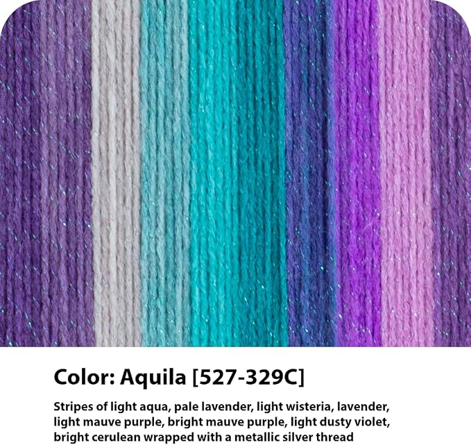 (3 Pack) Lion Brand Yarn Mandala Sparkle Yarn, Aquila