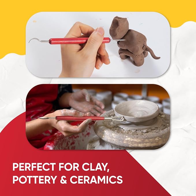 6 Pcs Clay Sculpting Tools for Air Dry & Polymer Clay, 6pc Pottery Tools
