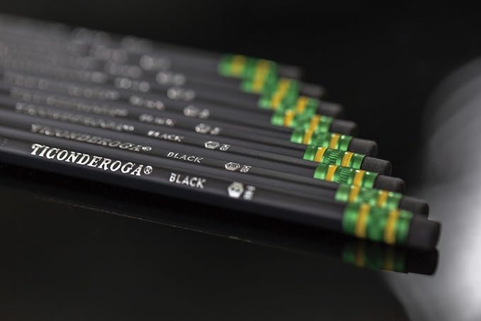 Dixon Ticonderoga Wood-Cased #2 Pencils, Pre-Sharpened, Pack of 60, Black (13915) (60)