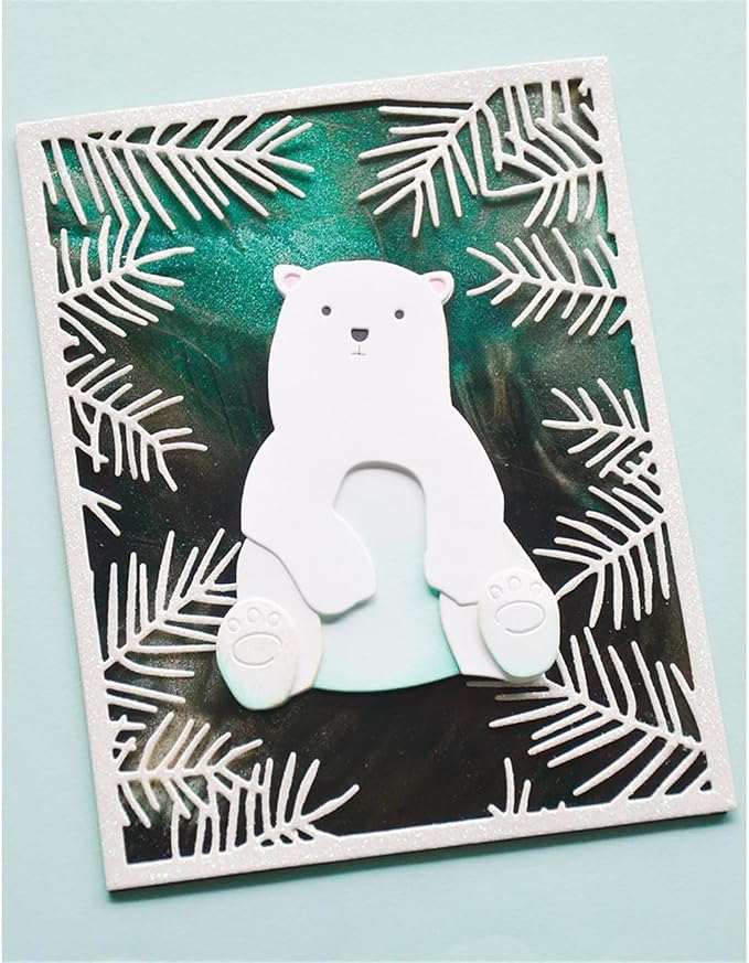 Cutting Dies 3D Background Frame Metal Stencils Scrapbooking Tools DIY Craft Carbon Steel Embossing Template for Paper Card Making Album Arts Supplies (Frame 14-coniferous 11.1x14.3cm)