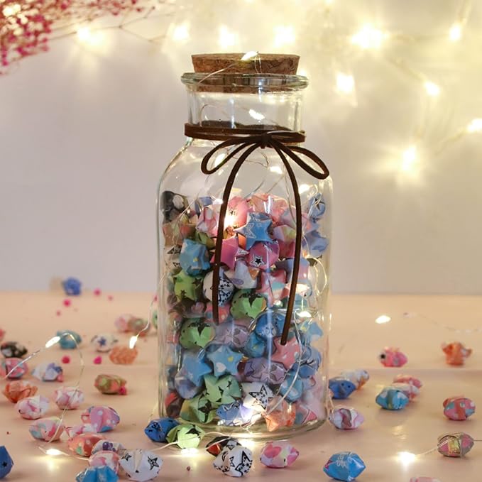 Origami Star Paper Strips, Cute Cartoon Design for DIY Crafts