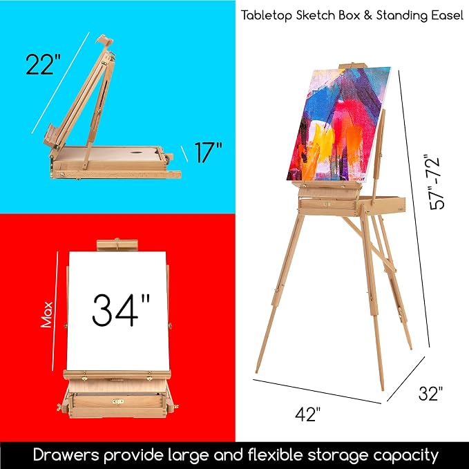 MEEDEN 141PCS Art Supplies Set: All-in-one Painting Kit with French Easel | Acrylic Watercolor Gouache Oil Paint Set, Paint Brushes, Palettes, Canvas & Panels, Sketchbook for Adult Artists Beginners