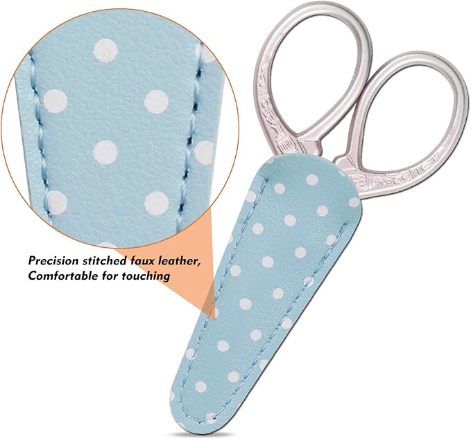 Embroidery Scissors Stainless Steel Sharp 3.6 inch Scissors | Leather Scissors Cover for Sewing Crafting, Art Work, Threading, Needlework - DIY Tools Dressmaker Small Shears