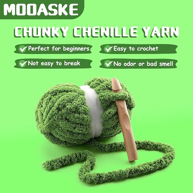 Chunky Yarn for Hand Knitting, Ombre Chunky Chenille Yarn for Crocheting