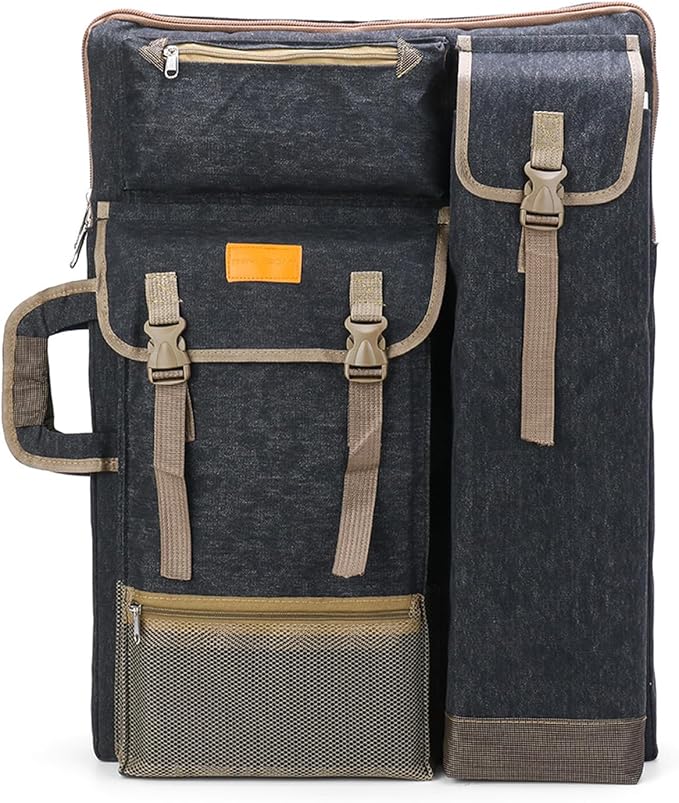 TRANSON Art Portfolio Case Artist Backpack Canvas Bag Large 26” x 19.5”