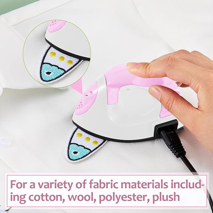 Honoson Mini Craft Iron with Charging Base Tiny,Light Pink,White