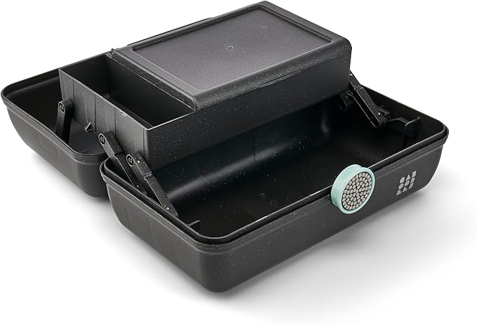 Caboodles On-The-Go Girl Makeup Box, Black Sparkle, Show Girl Collection, Hard Plastic Makeup Organizer Box, Built-In Mirror, Secure Latch for Safe Travel, Spacious Storage for Large Items