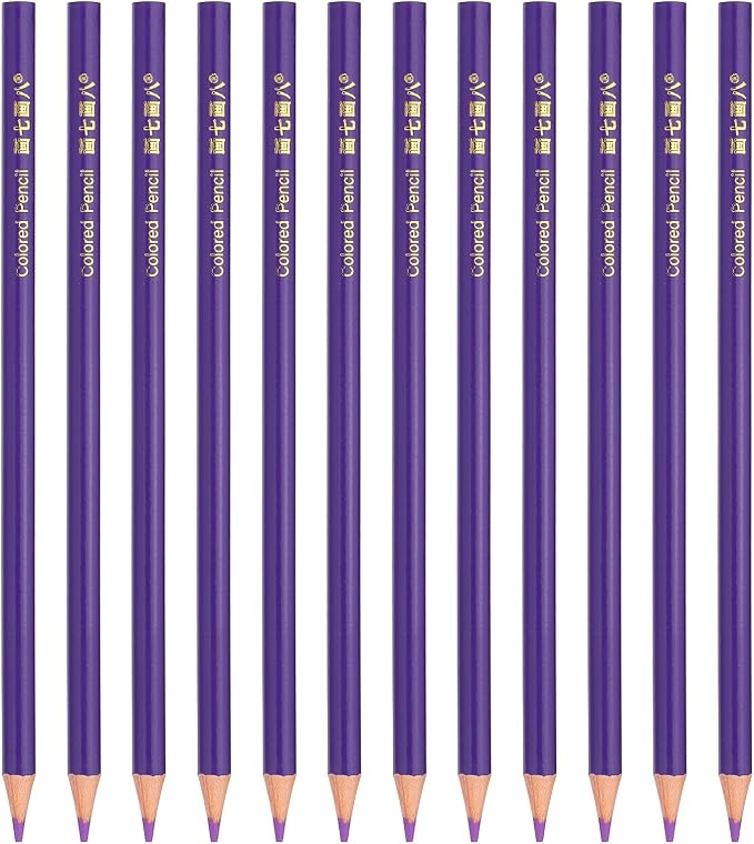 PATIKIL Purple Colored Pencils Set,12 Pcs Oil Color Pencils Wooden Coloring Drawing Pencil for Artists Art Painting