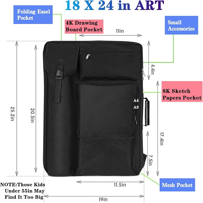 TreochtFUN Art Bags for Supplies Portfolio Case 19 X 25.5 in large