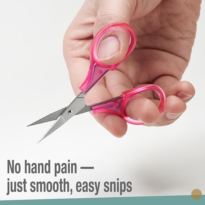 Beaditive Mini Craft Scissors Set (2-pc) - Portable 3.25" Small Detail Scissors with Fine Tip for Embroidery, Knitting & Paper Cutting - Ultra-Sharp with Protective Cap (Jelly Colors)