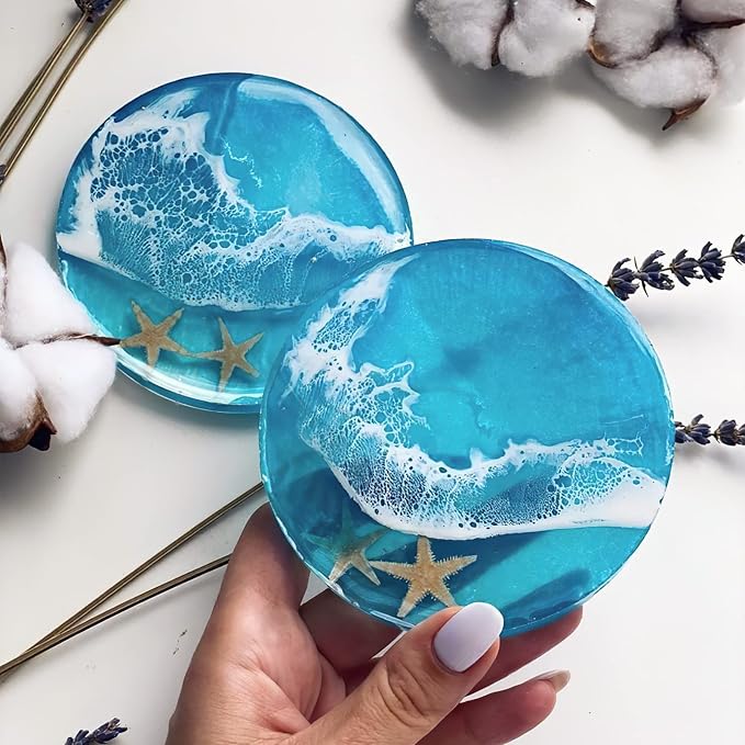4 PCS Thickened Coaster Resin Molds, Coaster Silicone Molds for Epoxy Resin, Epoxy Resin Molds for DIY Resin Coasters Bowl mats, Candle Holders, Home Decoration