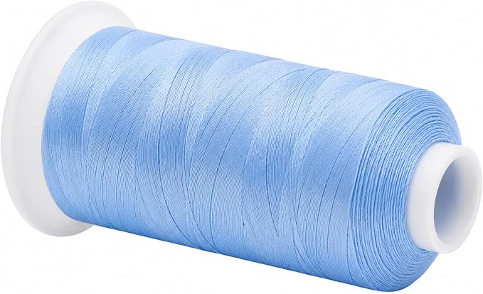 Mandala Crafts Light Blue Tex 70 Polyester Heavy Duty Thread for Upholstery | 1500 Yds T70 UV Resistant Strong Thread for Leather Sewing, Marine, Drapery, Jeans, Hair Weaving & Extension, Outdoor