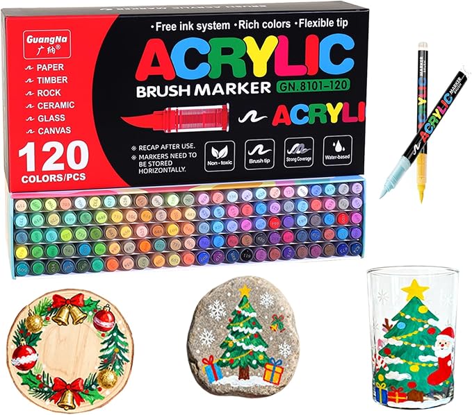 Acrylic Paint Markers, 120 Colors Acrylic Markers Set, Paint Pens