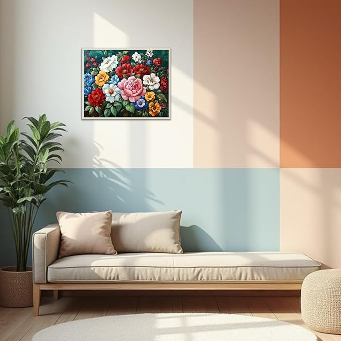 Banket Paint by Numbers Kit for Adults Beginner Flowers DIY Painting Kits for Adults Floral Easy Adult Paint by Number Kits on Canvas Color by Numbers for Gifts Home Wall Decor 16x20 Inch