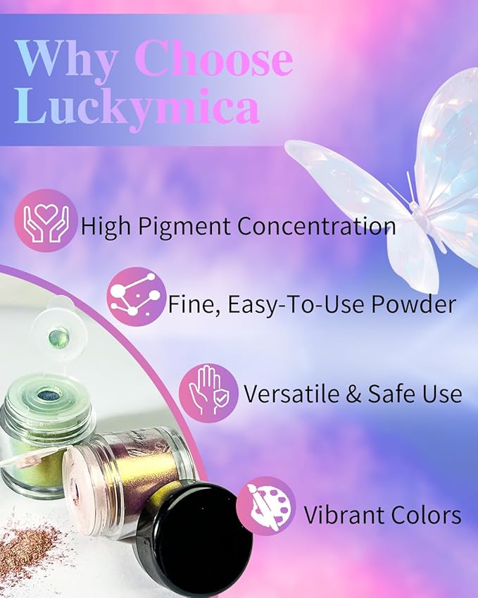 Chameleon Mica Powder, 10 * 3g Color Shift Mica Powder for Epoxy Resin, Tumbler, Saturated Color Shifting Chrome Pigment Powders for Painting, Slime, Nails
