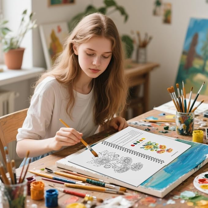Water Color Paint Book Set for Beginners Step-by-Step Guide 3 Packs