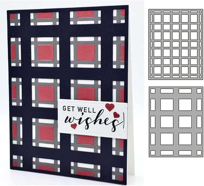 Cutting Dies 3D Backgrounds Frame Metal Stencils Scrapbooking Tools DIY Craft Carbon Steel Embossing Template for Paper Card Making Album Arts Crafts Supplies (Rectangle Layering Background)