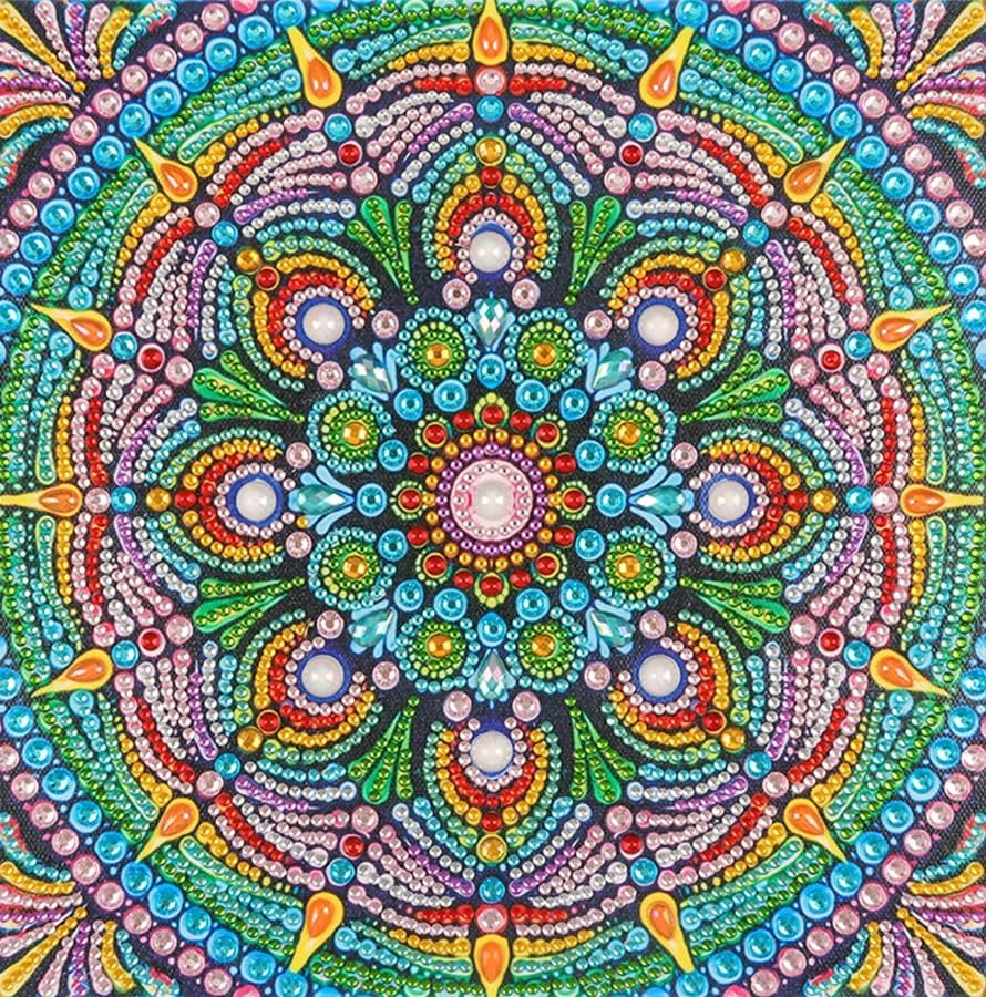 AiYuanzsh Special Shape Diamond Painting Set for Adults, Mandala 5D Partial Drilling Diamond Art Set for Beginners, Paint Gem Art Painting Crafts with Diamonds 30x30cm