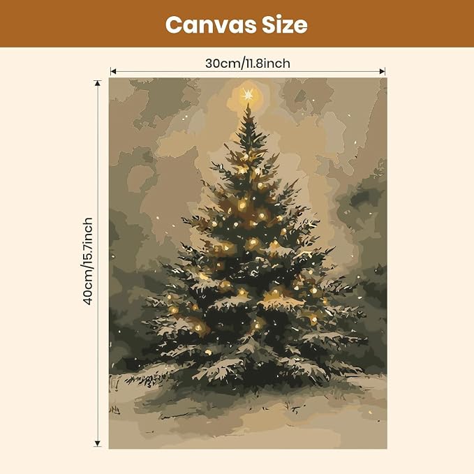BAWKENTON Christmas Paint by Numbers Kits for Adults Beginner