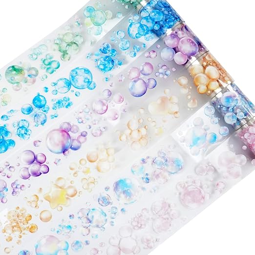 6 Rolls Bubble PET Tape for Scrapbook Journaling