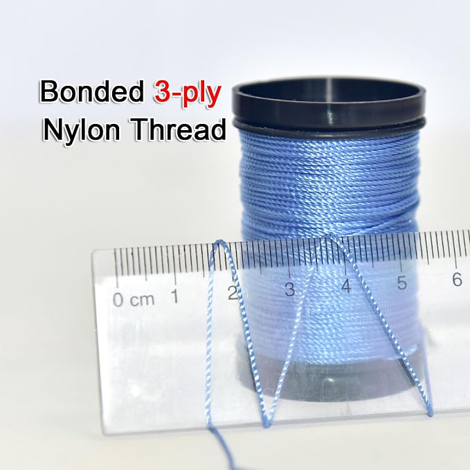 30 Yards Heavy Duty Extra Strong Upholstery Nylon Sewing Thread for Machine, Home, Hand, Craft, and Denim Leather，Color：Blue