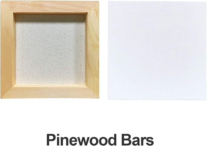 AUREUO Mini Stretched Canvas - 5x5 Inch/24 Pack - 2/5 Inch Profile Tiny Square Canvas Boards for Painting - Art Gift Set Bulk Pack Canvases for Acrylic Halloween Painting & Craft