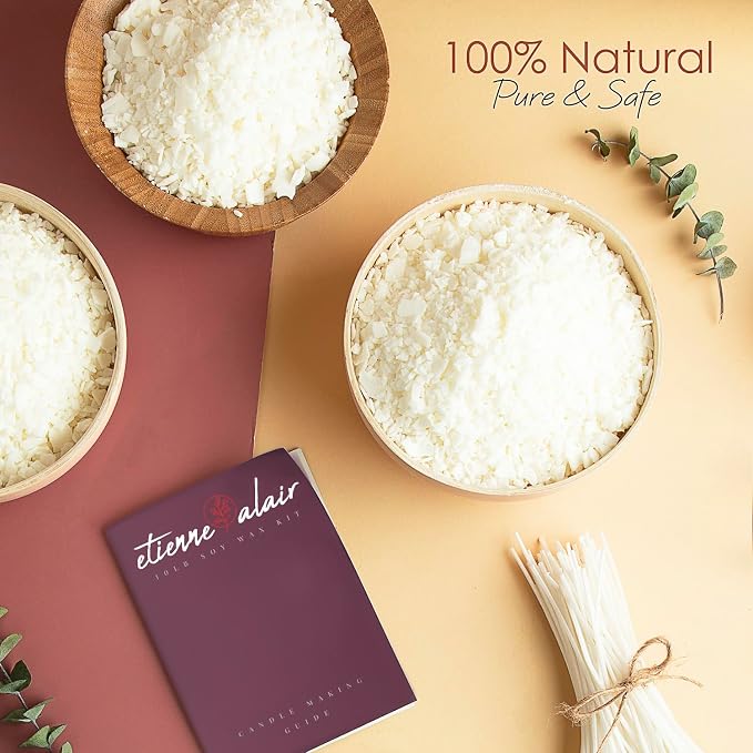 Etienne Alair Organic Soy Candle Wax for Candle Making, 25 lbs Natural Candles Making Supplies, Beeswax-Free, Paraffin-Free, Pure Soy Wax Flakes Perfect for Candles, Tealights and Melts