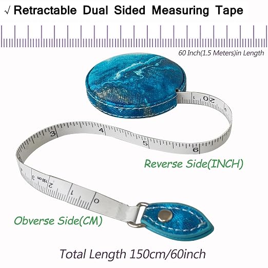 Tape Measure for Body Measuring Fabric Sewing Tailor Ruler Flexible Soft Pocket Small Mini Body Measurement Cloth Measuring Tape 60 Inch Premium Leather Retractable Tape Measure