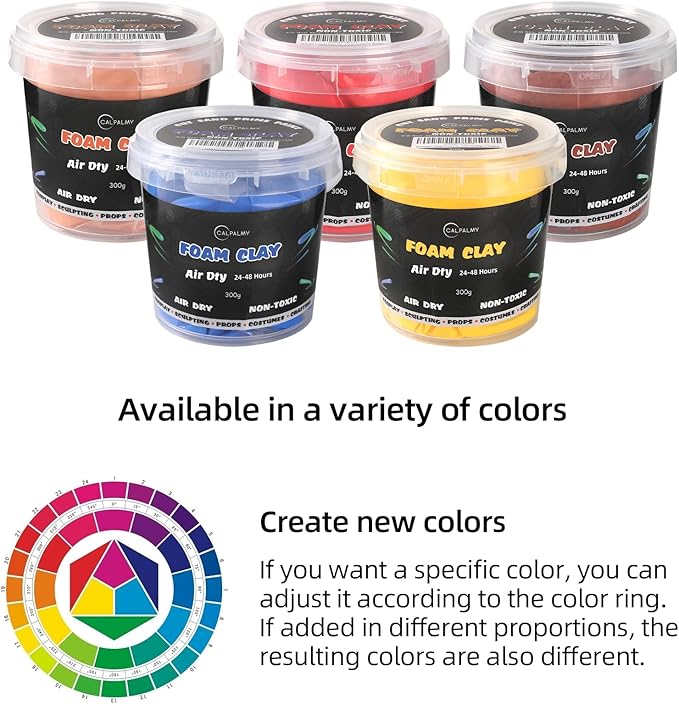 Moldable Cosplay Foam Clay Red Colors (300g) – High Density and Quality for Intricate Designs | Air Dries to Perfection for Cutting with a Knife or Rotary Tool, Sanding or Shaping