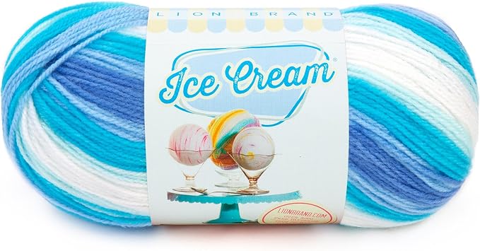Lion Brand Yarn (1 Skein) Ice Cream Baby Yarn, Blue Moon