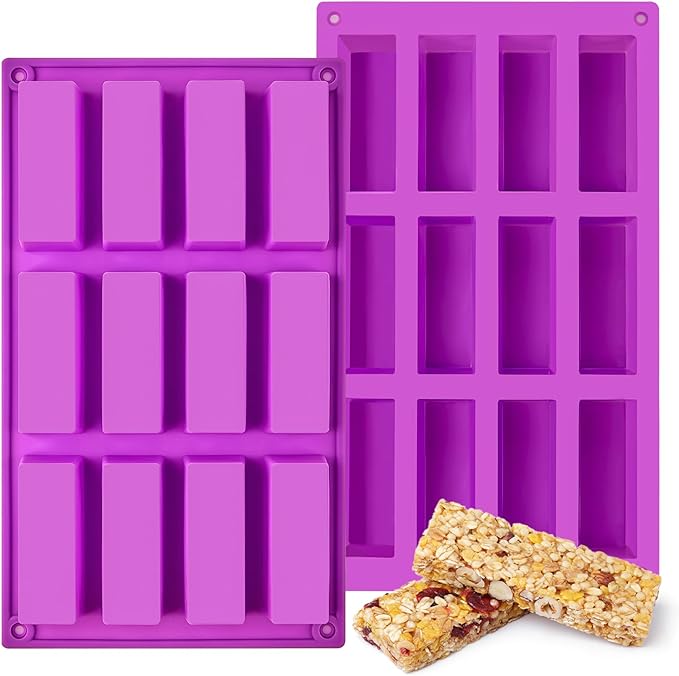 Puyeipt Granola Bar Molds, 2 Pack, 24 Cavities