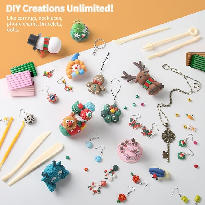 Aestd-ST Polymer Clay 72 Colors, Oven Bake Modeling Clay for Kids & Artists | Easy to Shape, Non-Sticky, Colorful, Portable Storage Box, 20 Sculpting Tools, Accessories, DIY Starter Kit for Kids & Adults