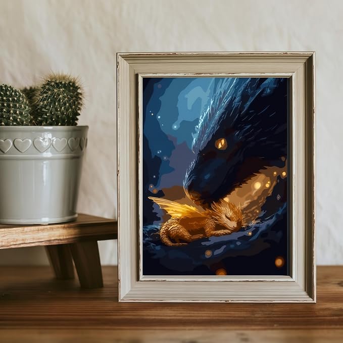 BYGFHLYW Animal Dragon Paint by Numbers Kit for Adults Beginners 16x20In | Easy Adult Paint by Number Kits On Canvas, DIY Acrylic Oil Painting Kits for Home Wall Decor