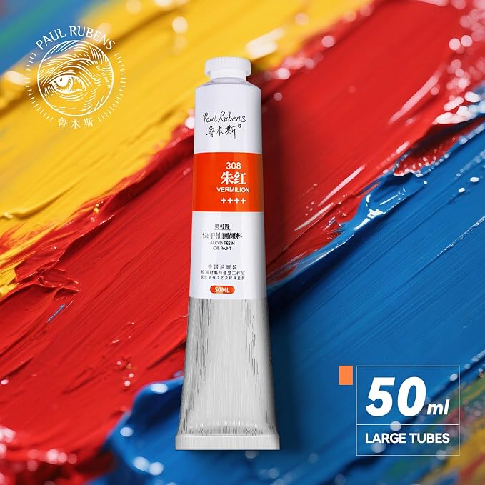 Paul Rubens Oil Paint 38 Bright Colors High Saturation, 50ml Large Capacity Tubes, Faster Drying Time with Creamy Texture and Consistency for Artists, Adults, Beginners Oil Painting Supplies | Faster Drying Time with Creamy Texture and Consistency for ...