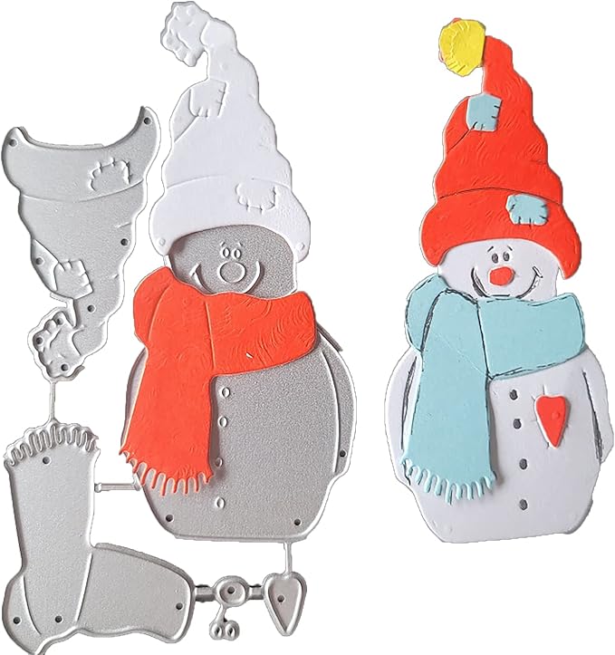 Lapoo Metal Cutting Die for Scrapbooking, 3D Backgrounds Frame New Cutting Dies DIY Album Card Making Decor Paper Metal Die Cuts Party Wedding Decorations (Quiet Snowman 3.7 x 2.4 in)
