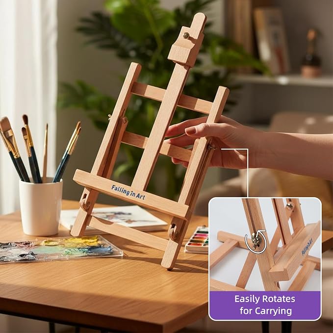 Falling in Art 46 Pcs Kids Acrylic Painting Set with Table Easel, Purple | Art Painting Kit with Paints, Canvas, Paintbrushes, Canvas Supplies Kit for Kids, Adults, Beginners, and Artists