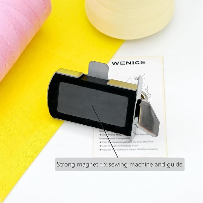 Magnetic Seam Guide for Sewing Machine,Guide Sewing Presser Foot,Seam Gauge Ruler,Universal Sewing Quilting Accessories Supplies Tools,WENICE,1 Pack