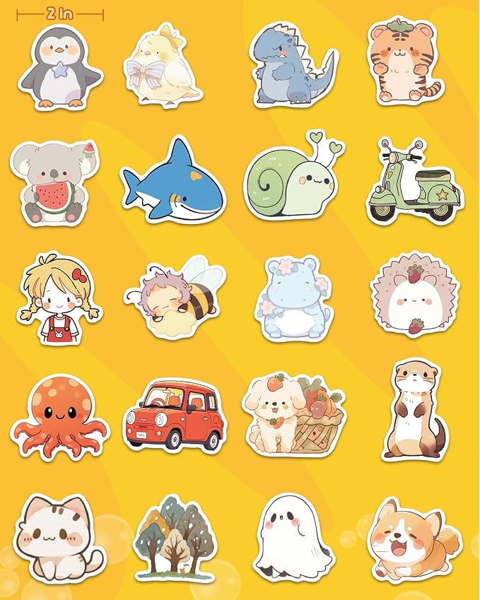 AOWDIAO 100 Pcs Cute Animal Stickers for Kids Vinyl Water Bottle Stickers Cute Stuff for Kids Gifts Party Favors Classroom Must Haves