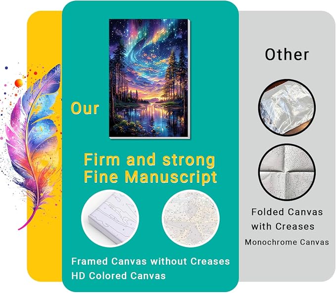 4 Pack Framed Paint by Numbers Kit for Adults Beginner Canvas Painting by Numbers for Adults Starry Night Easy Adult Paint by Number Kits with Frame Tree Watercolor Painting by Number 8x12 Inch