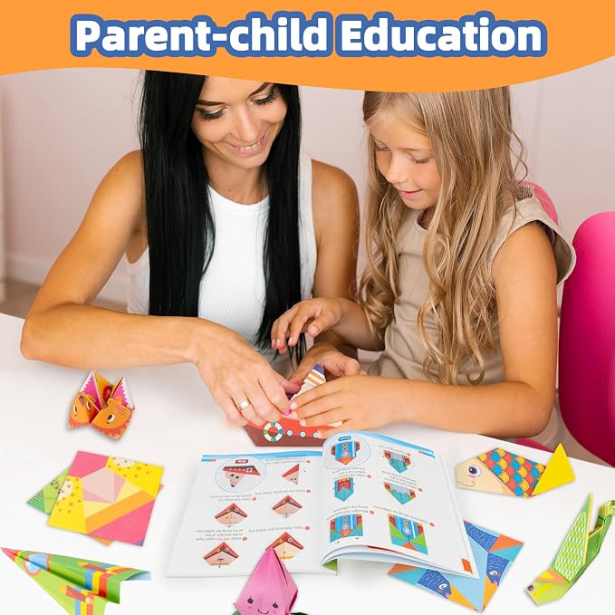 Origami Paper Kit for Kids,152 Sheets Origami Paper with Instructional Book