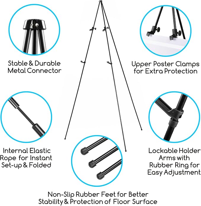 MEEDEN Metal Display Easel Stand 63": Art Tripod Easel with Carry Bag