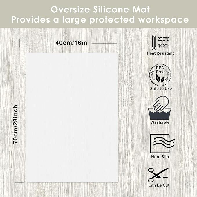 Extra Large Silicone Mats, Food-Grade Kids Silicone Placemats Silicone Mats for Kitchen Counter Heat Resistant Mat Dab Mat, Non Stick Silicone Mat for Craft Pastry Baking, 27.6'' x 16'', Clear 1Pack