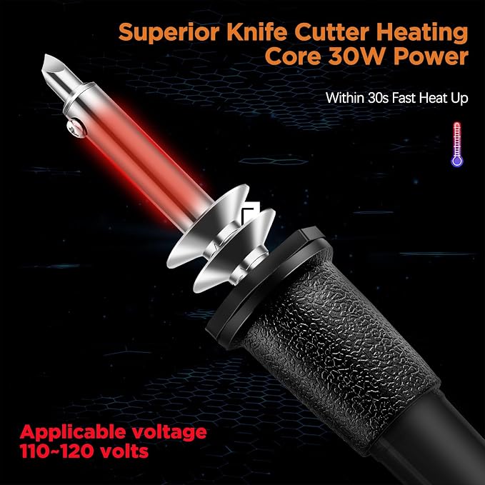 Honoson 22 Pieces Electric Hot Knife Cutter Tool Include Heated Knife Plastic Cutter With Multipurpose 16 Blades 4 Blade Holders Metal Stand For Soft Thin Plastic Foam Stencils(Black)