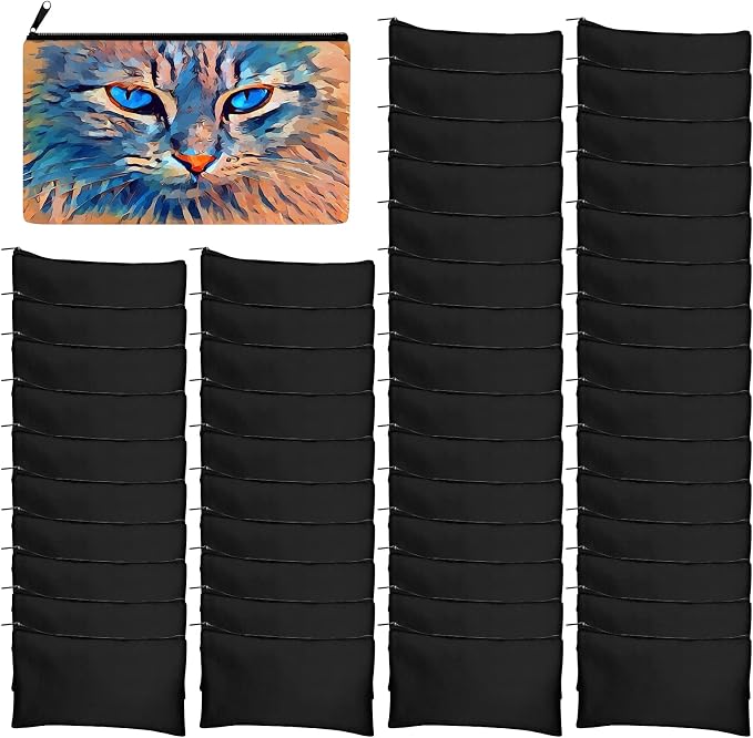 Legigo Blank Canvas Bags Zipper Pouch Makeup Bags Pencil Pouch Bulk | Multi-Purpose, Sturdy Canvas Pouch with Zipper, Cosmetic Travel Toiletry Bag for DIY Crafts, Gifts & Storage, 8.3 x 5 Inch