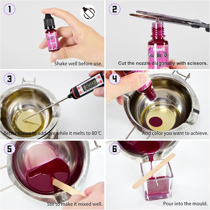 Roizefar Liquid Candle Dye - 28 Colors, 0.34 fl oz Each