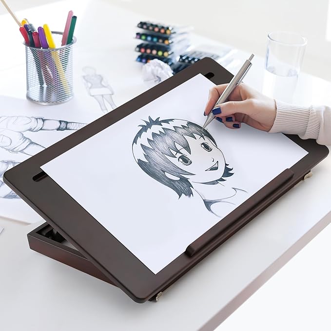 Nnewvante Drawing Table, Foldable Drafting Desk, Adjustable Height & Angle
