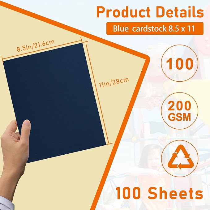 Guakicae 100 Sheets Navy Blue Cardstock 8.5 x 11 Scrapbooking Paper 75lb