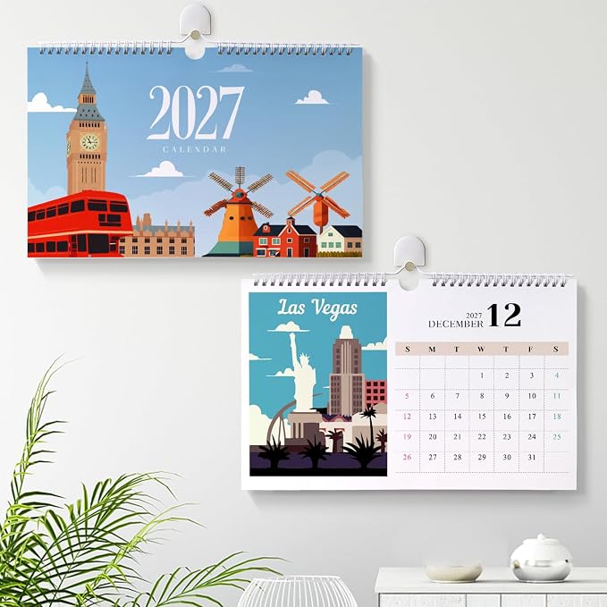 Lnjsipam Paint by Numbers Calendar 2027 - City Paint with Number for Gift | City Paint by Numbers Calendar, Easy DIY Calendar, Unique Gift for New Year, City Paint by Number Kit for Adults