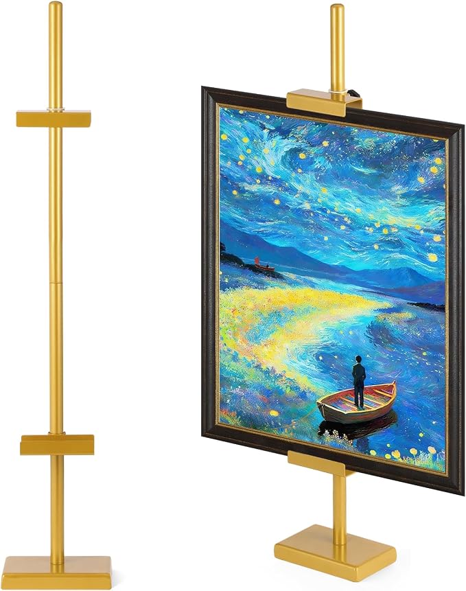 30'' Adjustable Tabletop Easel Stand, Gold Easel for Display | Steady and Elegant Picture Easels for Display, Picture Frame Stand, Adjustable Art Easel,Picture stand for Artwork, Photo.